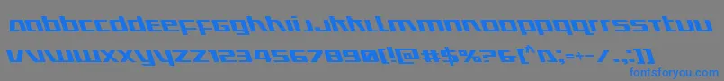 フォントUltramarinesleft – 灰色の背景に青い文字