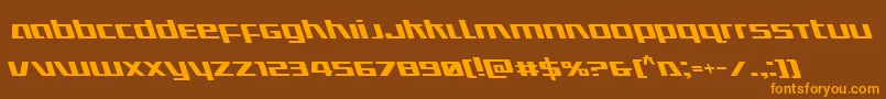 Ultramarinesleft-Schriftart – Orangefarbene Schriften auf braunem Hintergrund