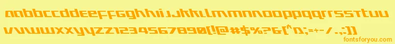 Ultramarinesleft-Schriftart – Orangefarbene Schriften auf gelbem Hintergrund