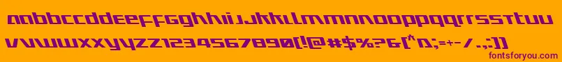 Ultramarinesleft-Schriftart – Violette Schriften auf orangefarbenem Hintergrund