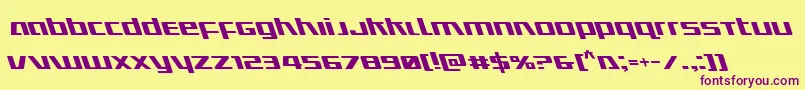 Ultramarinesleft Font – Purple Fonts on Yellow Background