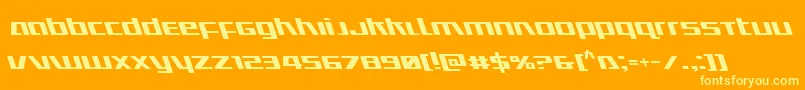 フォントUltramarinesleft – オレンジの背景に黄色の文字