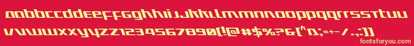 フォントUltramarinesleft – 黄色の文字、赤い背景