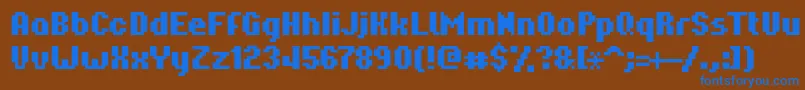 Hardpixel Font – Blue Fonts on Brown Background