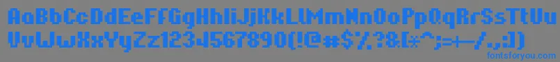 Police Hardpixel – polices bleues sur fond gris