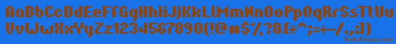 Hardpixel Font – Brown Fonts on Blue Background