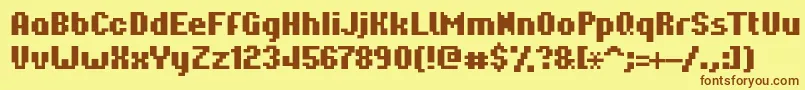 Hardpixel Font – Brown Fonts on Yellow Background