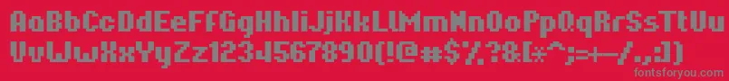 Hardpixel Font – Gray Fonts on Red Background