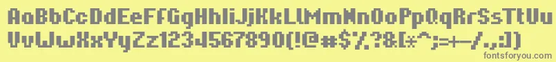 Hardpixel Font – Gray Fonts on Yellow Background
