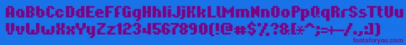 Hardpixel Font – Purple Fonts on Blue Background