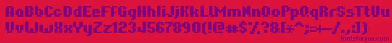 Hardpixel Font – Purple Fonts on Red Background