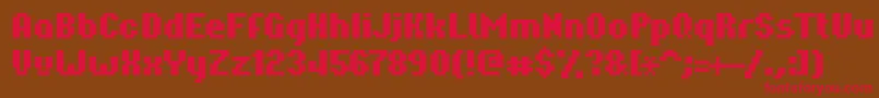 フォントHardpixel – 赤い文字が茶色の背景にあります。