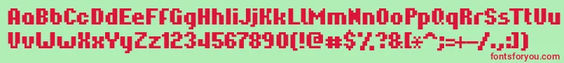 Hardpixel Font – Red Fonts on Green Background