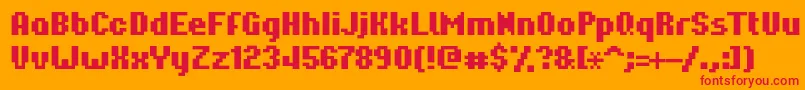 fuente Hardpixel – Fuentes Rojas Sobre Fondo Naranja