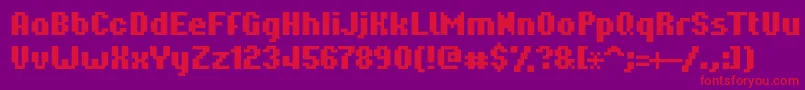 Hardpixel Font – Red Fonts on Purple Background