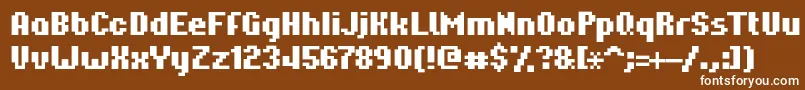 Hardpixel Font – White Fonts on Brown Background