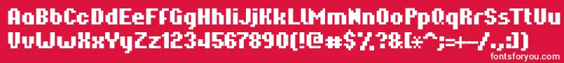 Hardpixel Font – White Fonts on Red Background