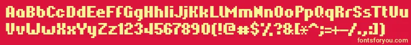 Hardpixel Font – Yellow Fonts on Red Background