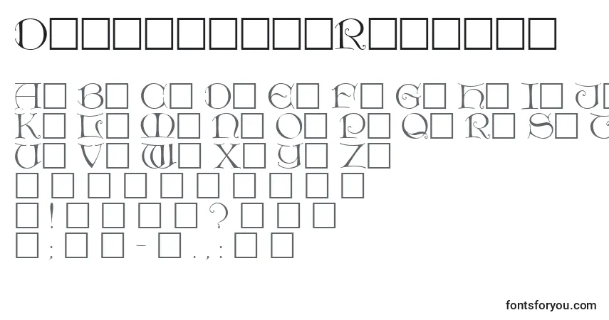 Schriftart DietercapsRegular – Alphabet, Zahlen, spezielle Symbole