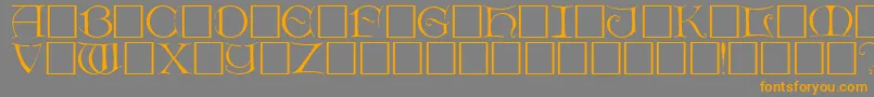 DietercapsRegular-Schriftart – Orangefarbene Schriften auf grauem Hintergrund