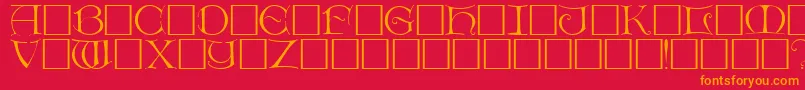 DietercapsRegular Font – Orange Fonts on Red Background