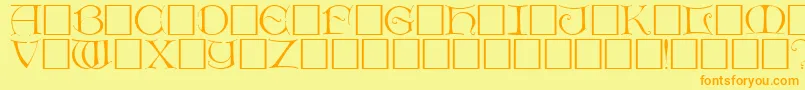DietercapsRegular Font – Orange Fonts on Yellow Background