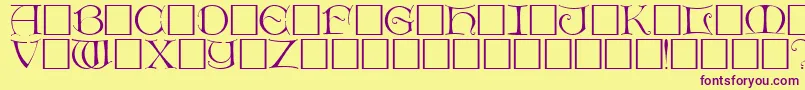 DietercapsRegular Font – Purple Fonts on Yellow Background