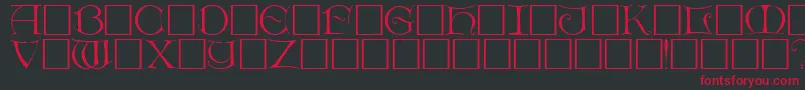 DietercapsRegular-Schriftart – Rote Schriften auf schwarzem Hintergrund