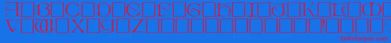 フォントDietercapsRegular – 赤い文字の青い背景
