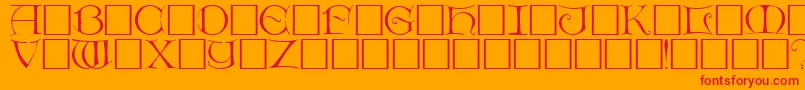 DietercapsRegular Font – Red Fonts on Orange Background