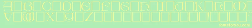 DietercapsRegular Font – Yellow Fonts on Green Background