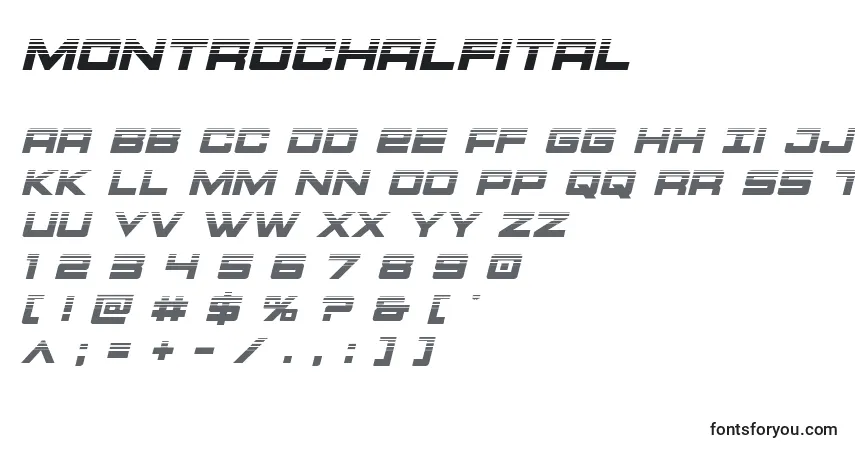 Montrochalfital Font – alphabet, numbers, special characters