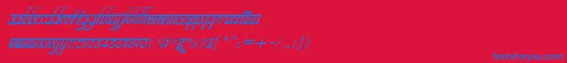 BitsindiancalligraItalic Font – Blue Fonts on Red Background