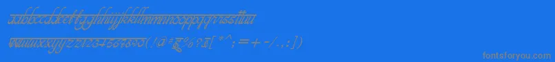 BitsindiancalligraItalic Font – Gray Fonts on Blue Background