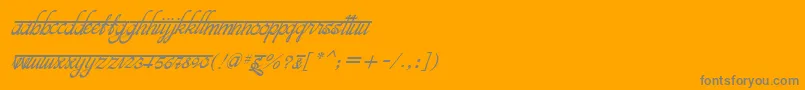 フォントBitsindiancalligraItalic – オレンジの背景に灰色の文字