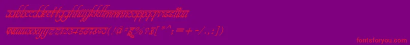 BitsindiancalligraItalic Font – Red Fonts on Purple Background