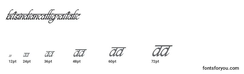 BitsindiancalligraItalic Font Sizes