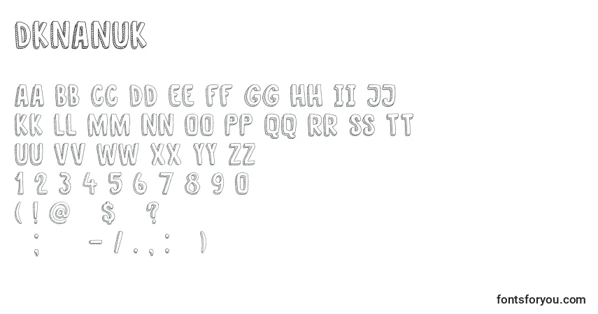 Schriftart DkNanuk – Alphabet, Zahlen, spezielle Symbole