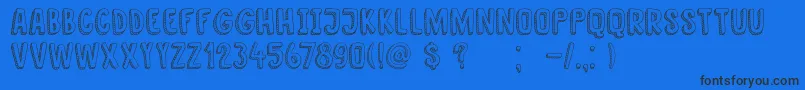 DkNanuk-Schriftart – Schwarze Schriften auf blauem Hintergrund