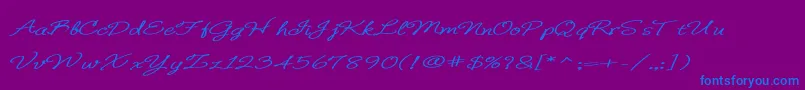 BDeBonita-Schriftart – Blaue Schriften auf violettem Hintergrund