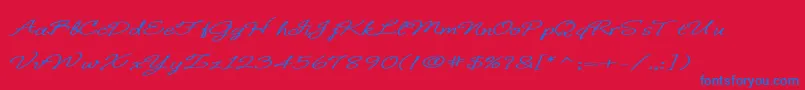 BDeBonita Font – Blue Fonts on Red Background