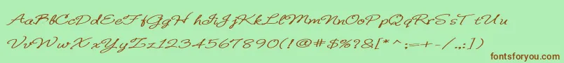 BDeBonita Font – Brown Fonts on Green Background