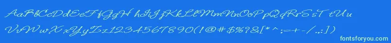 BDeBonita Font – Green Fonts on Blue Background