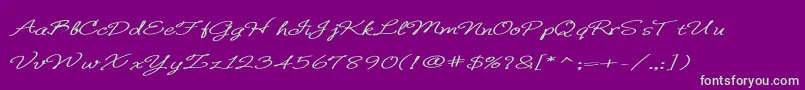 BDeBonita Font – Green Fonts on Purple Background