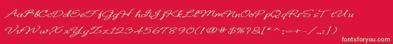 BDeBonita Font – Green Fonts on Red Background