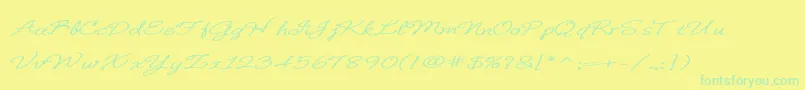 BDeBonita Font – Green Fonts on Yellow Background