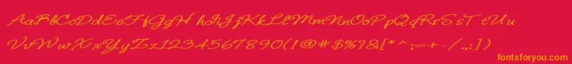 BDeBonita Font – Orange Fonts on Red Background