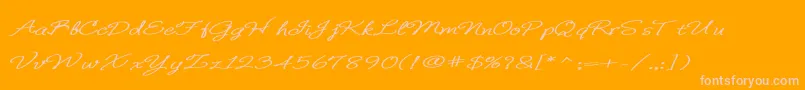 BDeBonita-Schriftart – Rosa Schriften auf orangefarbenem Hintergrund