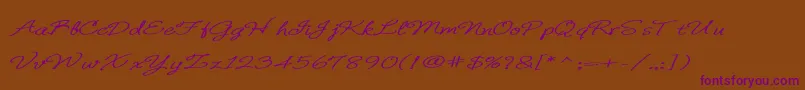 BDeBonita Font – Purple Fonts on Brown Background