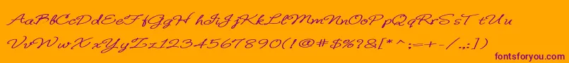 BDeBonita Font – Purple Fonts on Orange Background